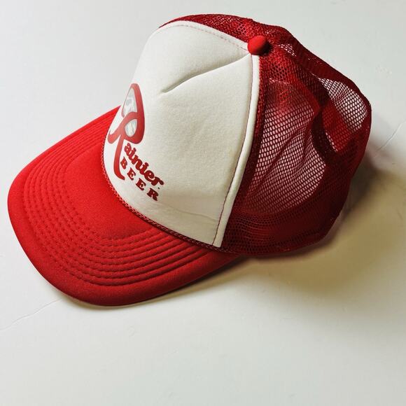 Vintage Rainier Beer Trucker Hat. SnapBack. Red. Excellent Condition. - Picture 3 of 13